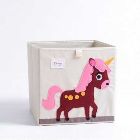 POJEMNIK KOSZ na zabawki dziecka JEDNOROŻEC - twardy filc