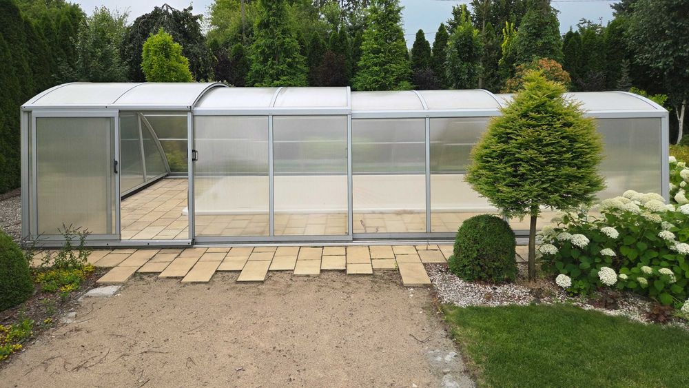 Zadaszenie basenowe o długości 865cm szerokości 510cm wysokości 216cm