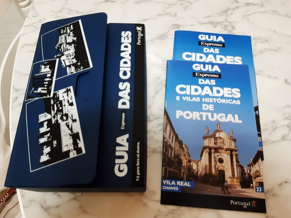 Conjunto 5 Guias de Portugal, em caixa de arquivo original, anos 2000