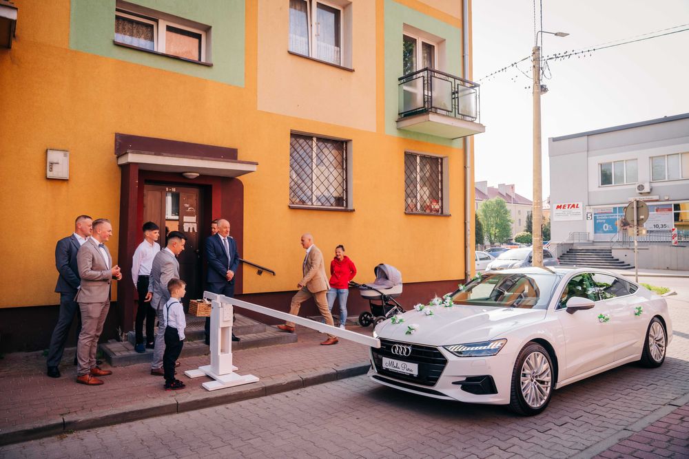 Audi Nowe A7 Premium - Auto na Twój Ślub Wesele Biały Samochód Wynajem