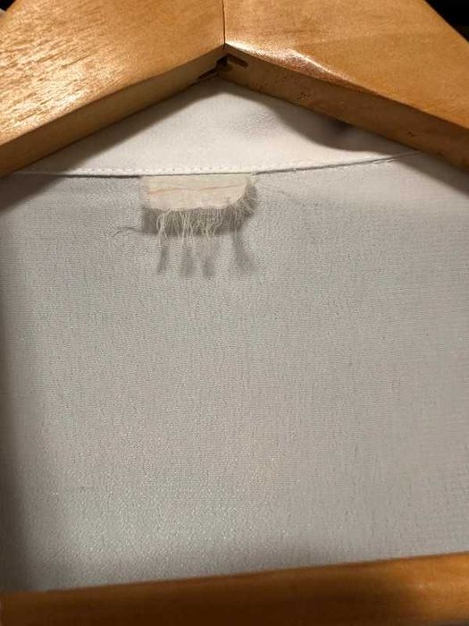 Biała przezroczysta koszula mgiełka rozpinanym z krótkim rękawem XL