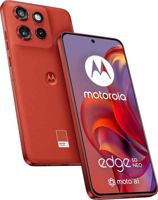 Nowy smartfon Motorola Edge 50 Neo 5G 12/512GB Ceglany,czerwony.4K