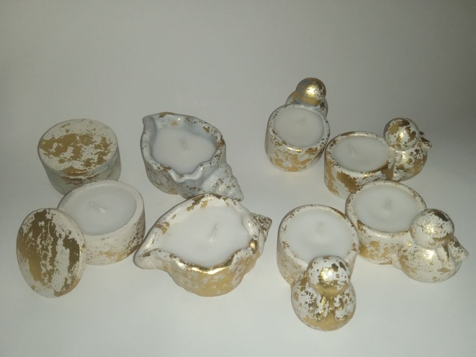 Свічка з Золотим Декором | Ексклюзивний Подарунок