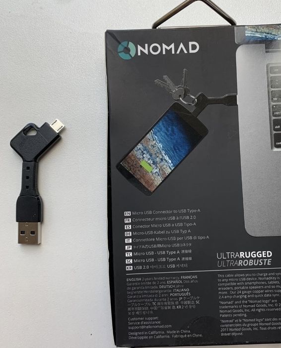 Nomad брелок зарядка  для Android Micro USB - USB кабель