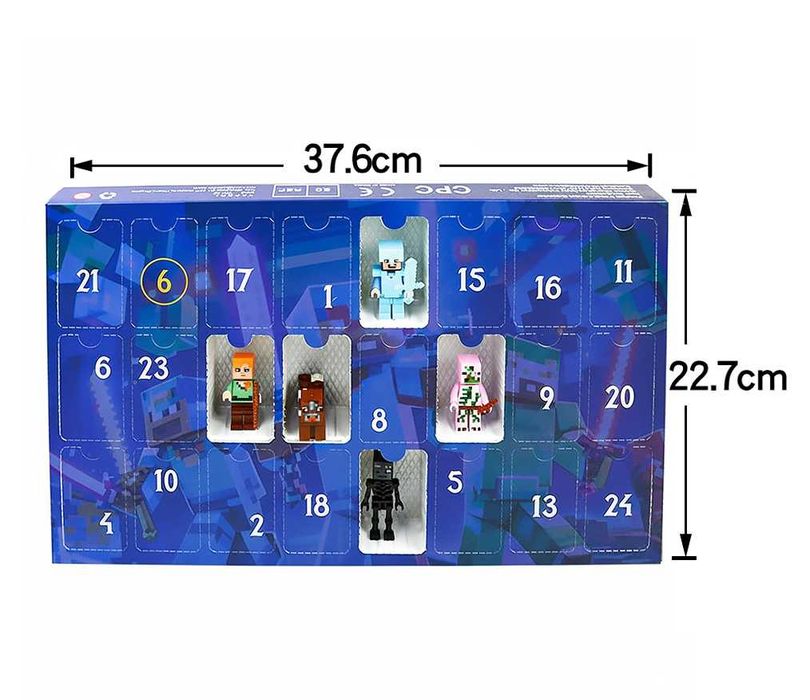 Адвент календарь Лего Майнкрафт на 24 окошка. Фигурки Lego Minecraft