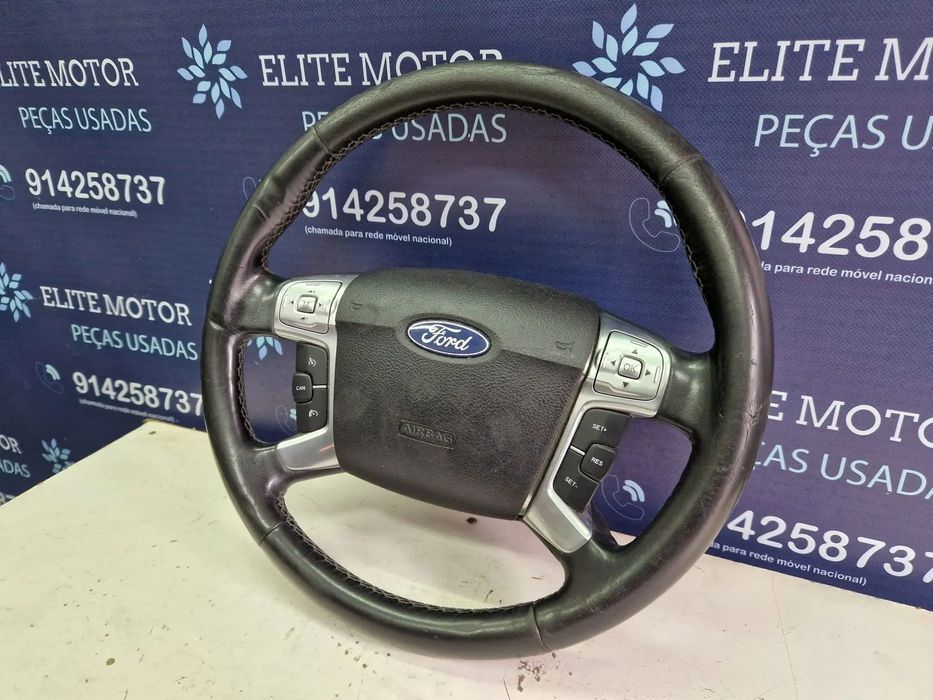 Volante usado pele com airbag FORD S-MAX GALAXY COMANDOS MULTIFUNÇÕES