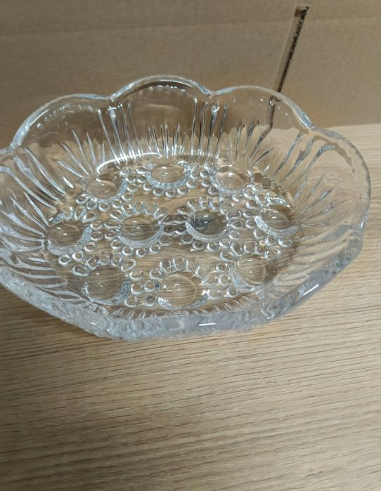 Duża szklana kura transparentna ozdoba pojemnik