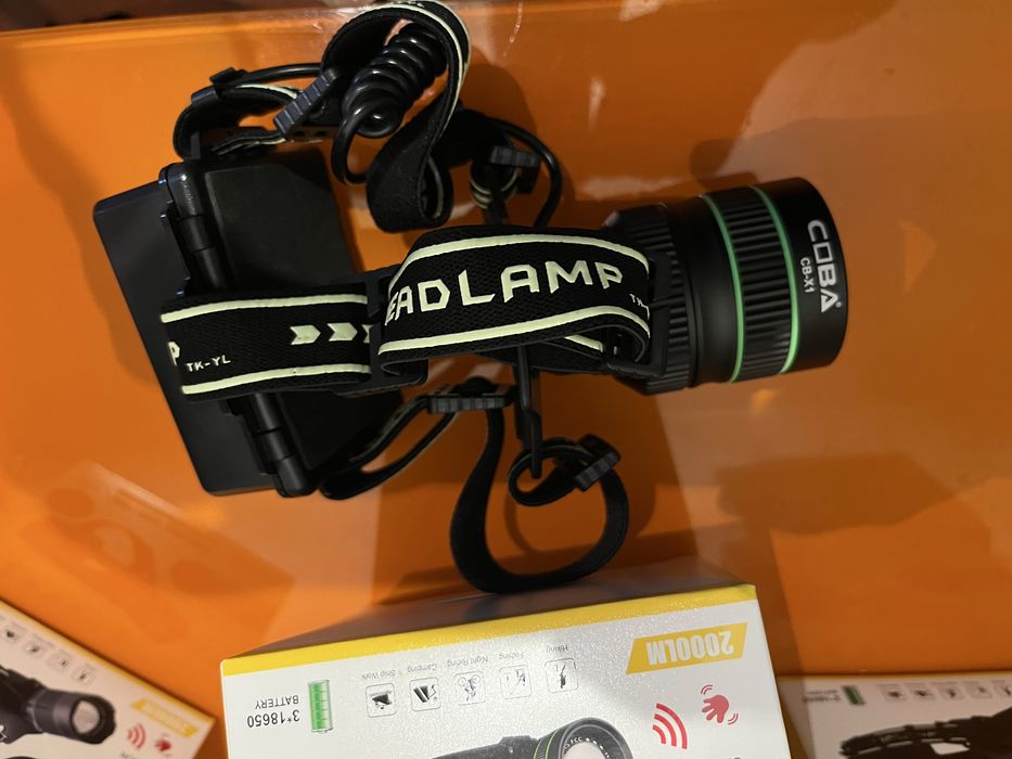 Lanterna de cabeça led white laser 600w zoom 3km