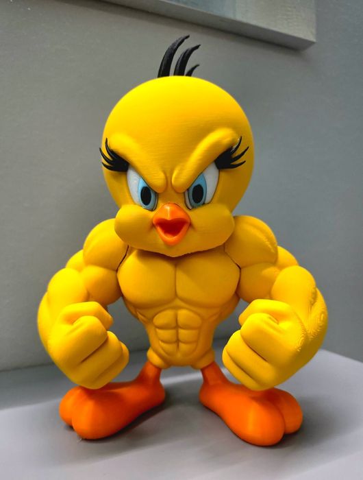 Figura decorativa inspirada no Piu piu musculado - 22cm