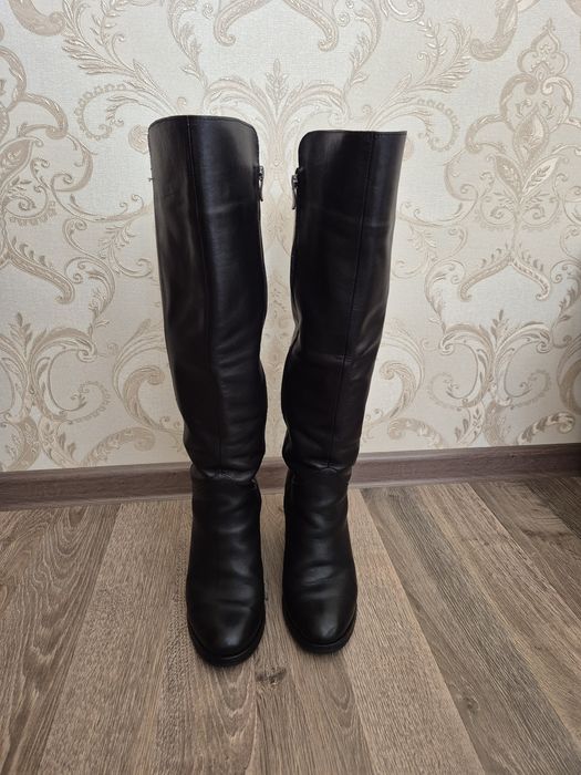 Сапоги, ботфорти зима, шкіряні