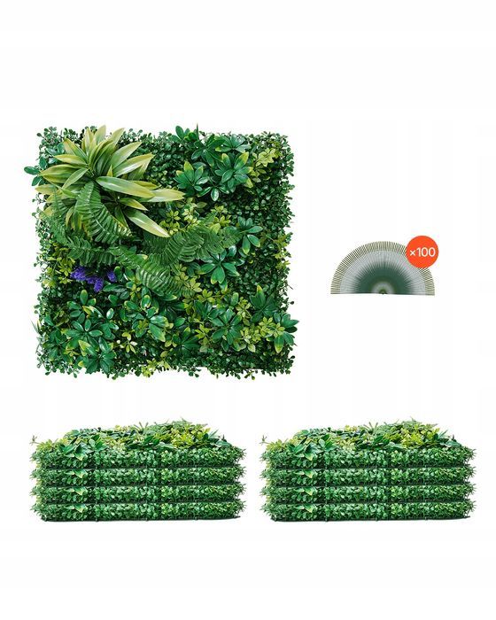 VEVOR sztuczna ściana roślinna 8 sztuk 500X500X50MM 3D kombinacja