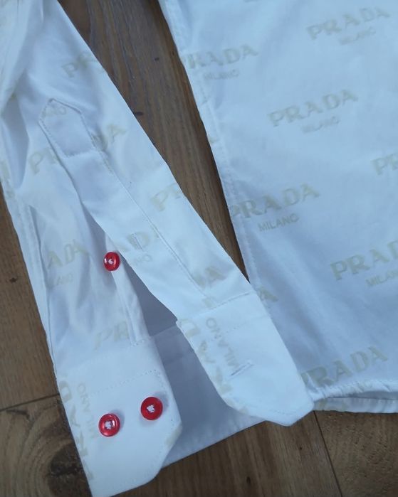 Biała koszula męska logowana