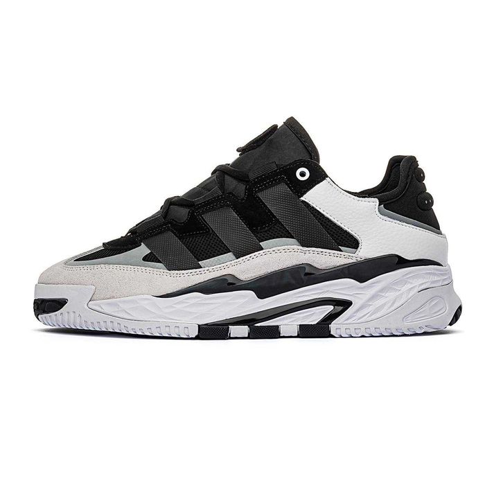 Мужские кроссовки Adidas Niteball Black&White. Размеры 41-45