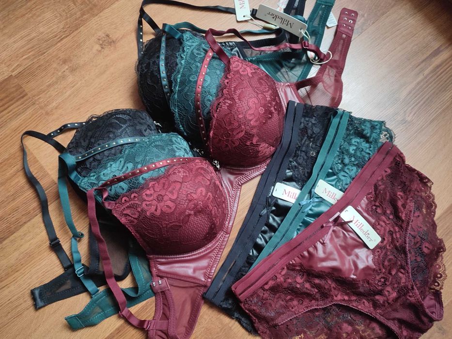 Шикарні комплекти відомого бренду якіснох білизни, мереживо+еко/шкіра.