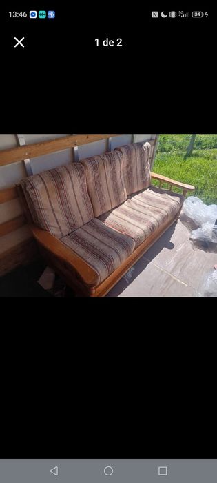 Conjunto de sofa cama com duas Poltronas