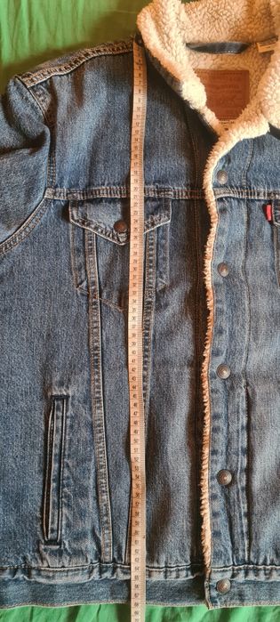 Kurtka jeans męska z futrem levis -L