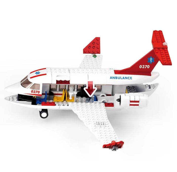 Конструктор самолёт скорая помощь  355 +шт Лего Lego