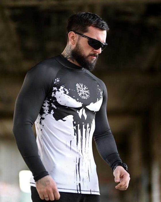 Рашгард мілітарі Punisher Vegvisir чоловічий — без передоплати