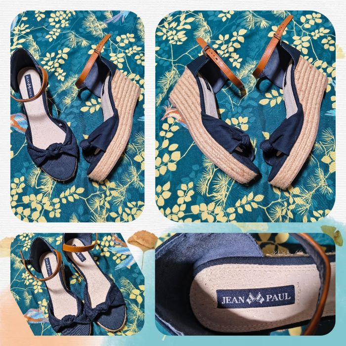Sandały na koturnie espadryle Jean Paul roz. 39