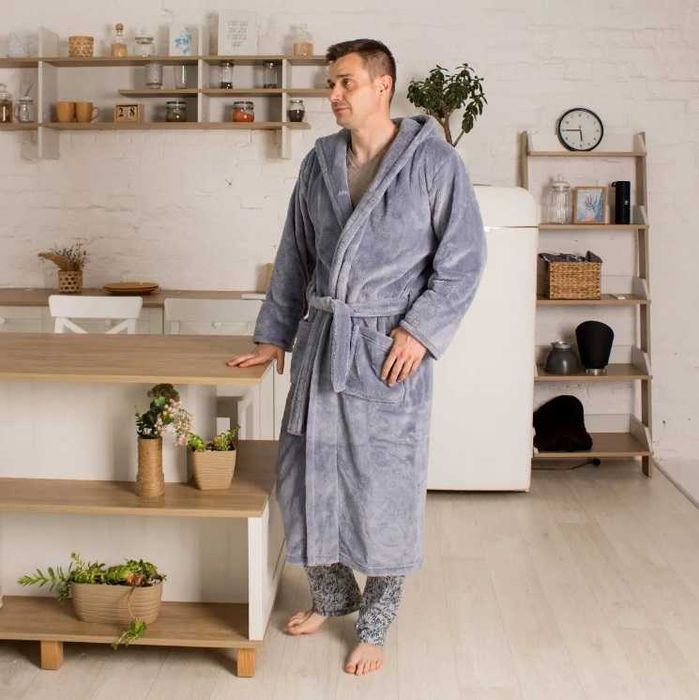 Топ 2025 чоловічий домашній махровий халат теплий пижама, мужской зима