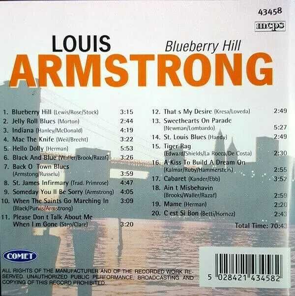 Louis Armstrong ‎– Blueberry Hill - CD