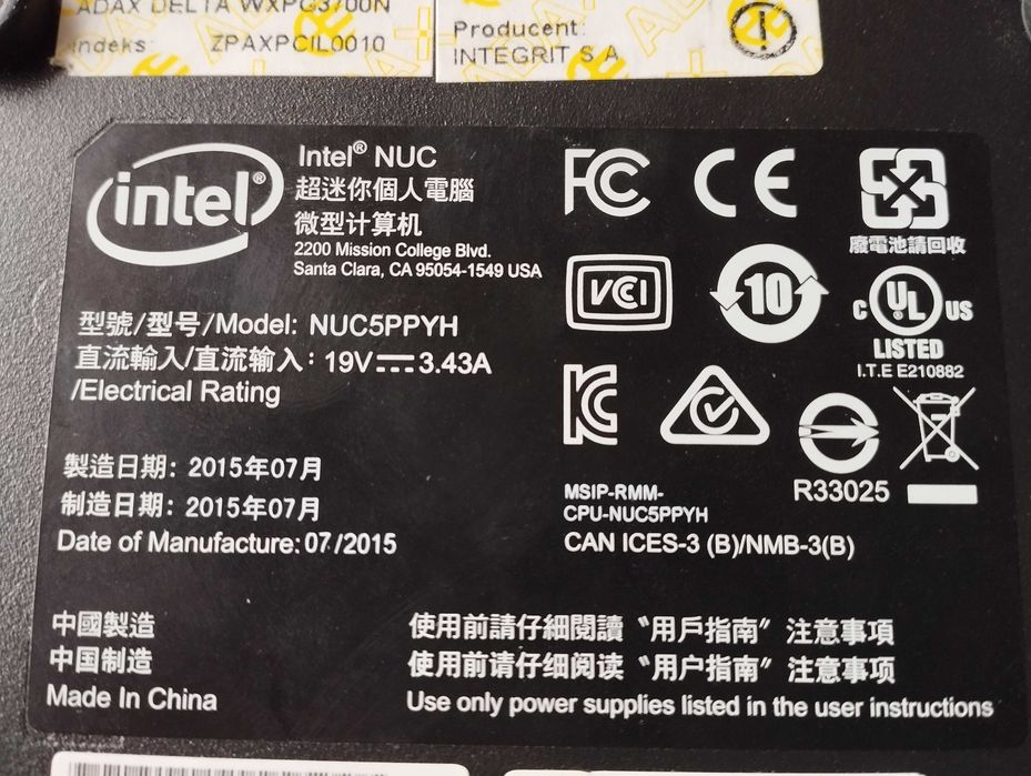 Mini Komputer Adax DELTA PRO MINI Pentium N3700 + 8GB RAM + 120SSD + WIN 10 + Zasilacz