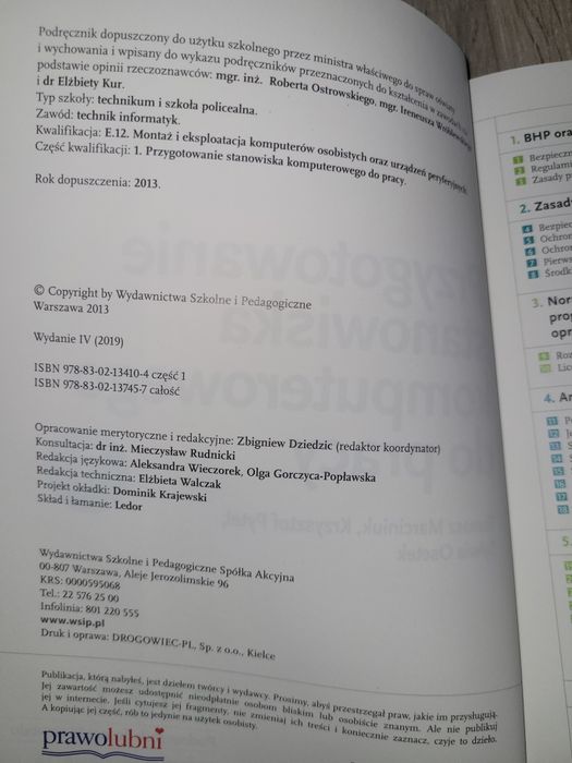 Przygotowanie stanowiska komputerowego do pracy Marciniuk,Pytel