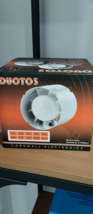 Extratores de Ar tubulares Cornwall Electronics D100,D125,D150