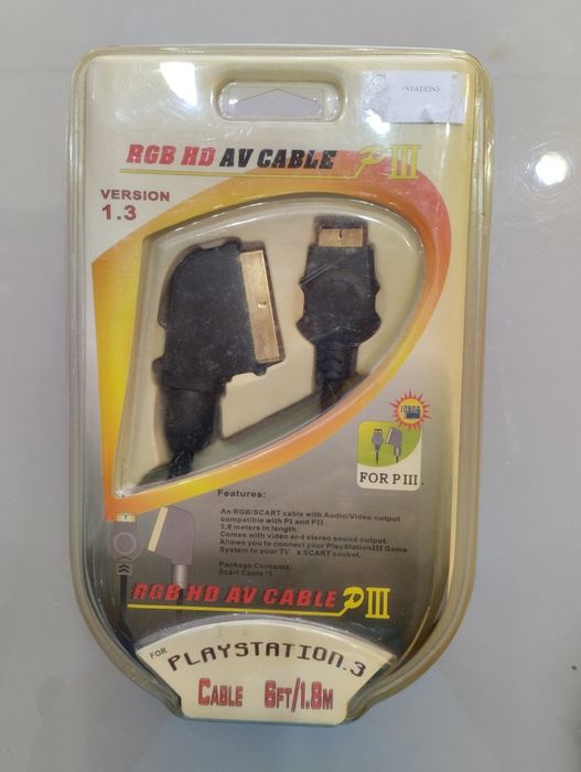 Cabo RGB HD AV para PS3 / PS2 / PS1 – 1,8m