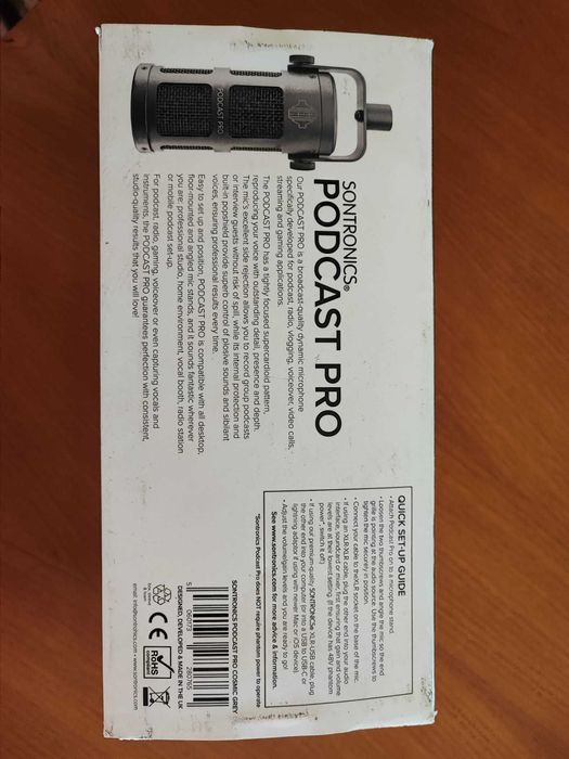 Microfone Sontronics Podcast Pro – OFERTA CABO XLR USB