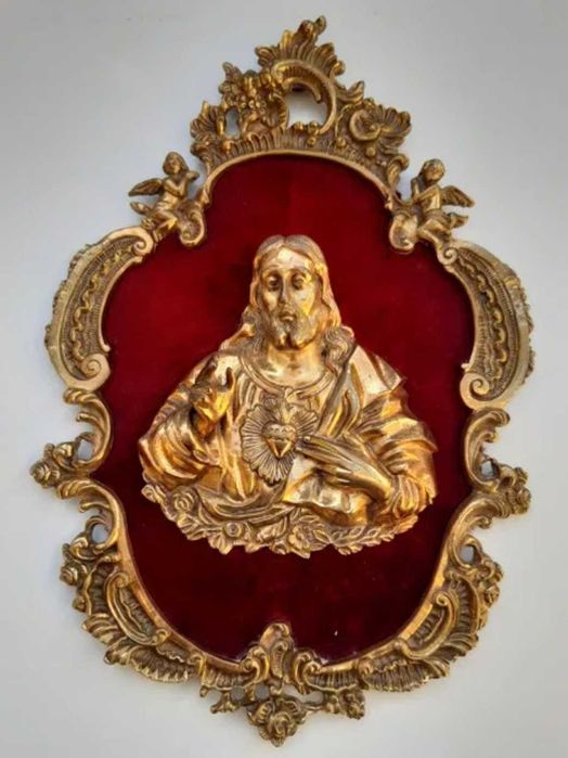 Quadro com Cristo em bronze