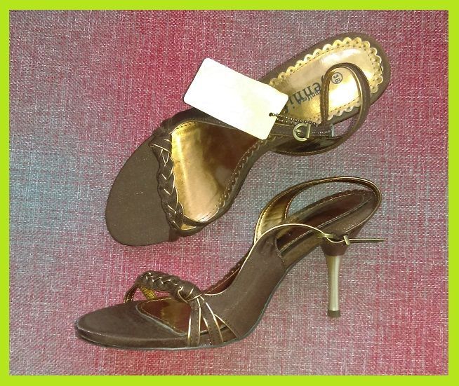 NOWE seksowne szpilki 38 JENNIFER czekoladowe złote STUDNIÓWKA