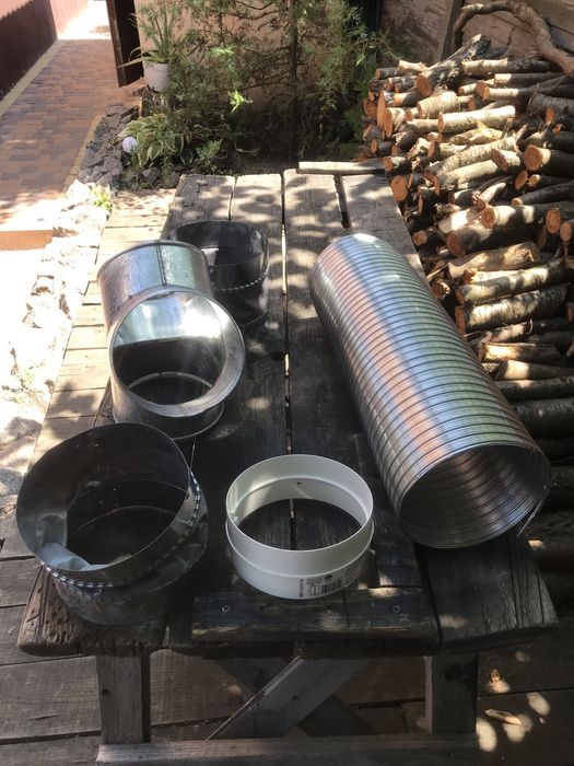 Вентиляція 150мм (гофра, з‘єднувач, трійник, вставка)