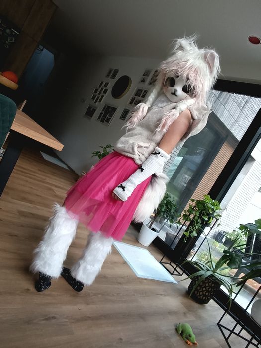 Maska Furry postać z bajki warkocze piekna