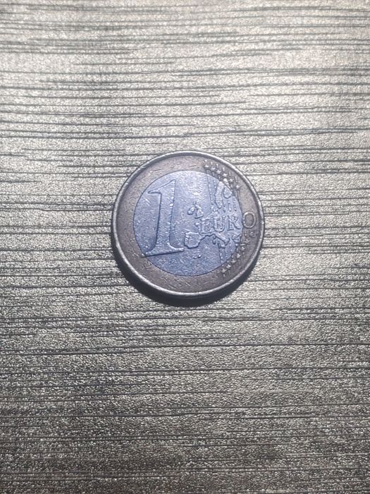 Moeda 2001 1 Euro Moeda com erro na data "0" Corte - Borda Dupla