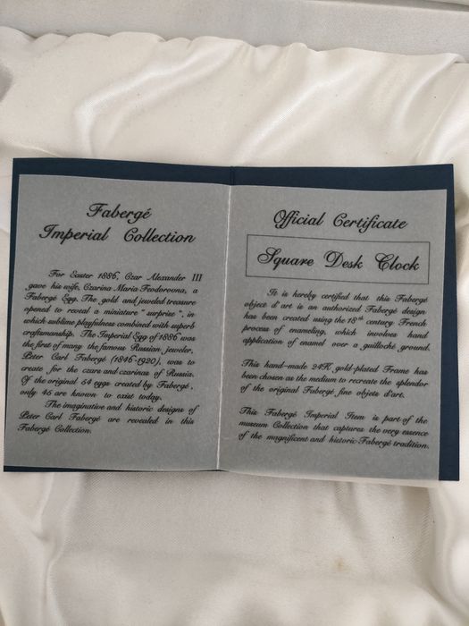 FABERGE Imperial collection 24K Gold Plated Red ENAMEL DESK