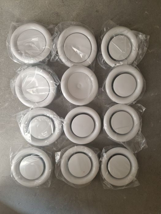 12 x anemostat 125 biały nowy
