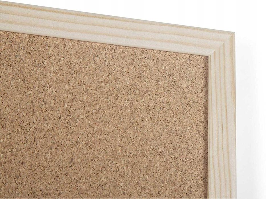 BoardsPlus Tablica Korkowa z ramą z drewna sosnowego 90 x 60 cm