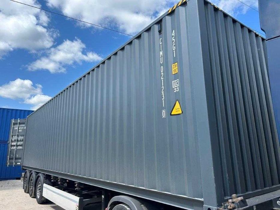 Kontener morski, magazynowy 40'HC, nowy, One Way, grafitowy, RAL7016.
