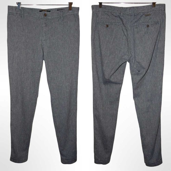 Брюки из льна и хлопка в клетку ALBERTO Rob Smart Linen Check. Slim Fit