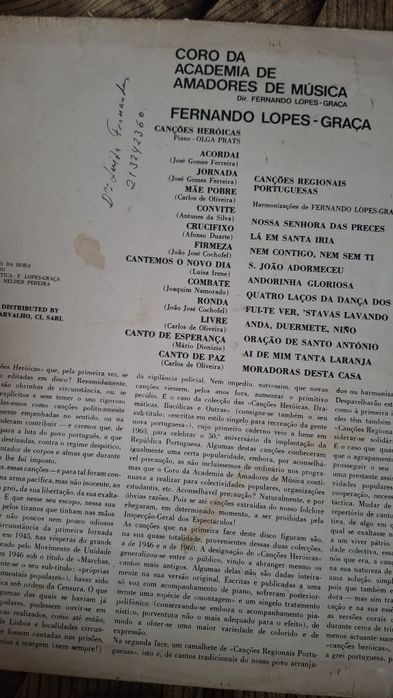 Fernando Lopes Graça canções heróicas lp