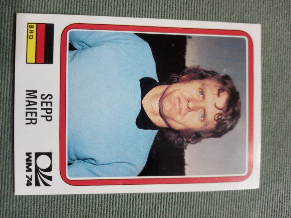 Cromo Panini World Cup Story de Sepp Maier no Mundial 74 na Alemanha