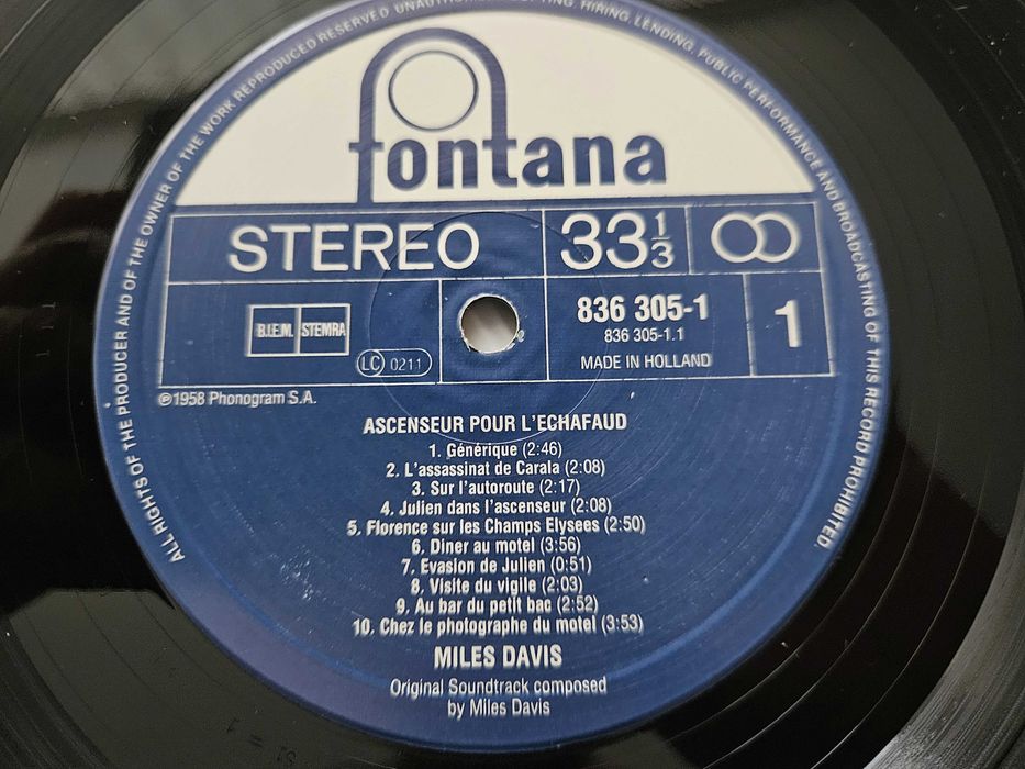MILES DAVIS Ascenseur Pour L'échafaud (Lift To The Scaffold LP 1988 NM