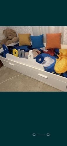 2 Camas indiv/dupla c/2 gav, branco, 80x200 cm 100€ cada