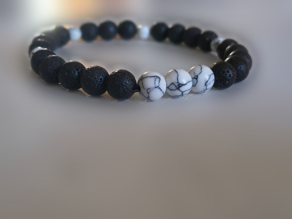 Bransoletka męska handmade naturalne kamienie