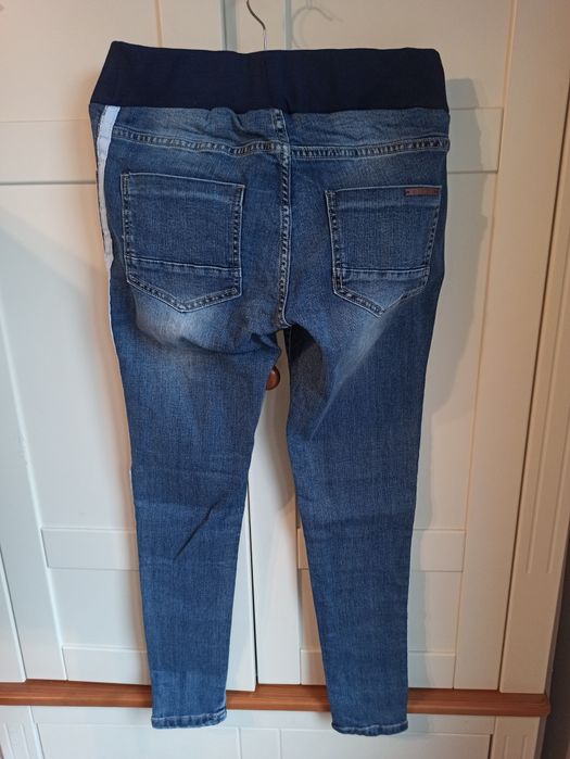 Jeansy spodnie ciążowe z lampasami Ohma! 38/40 lampasy ala sportowe