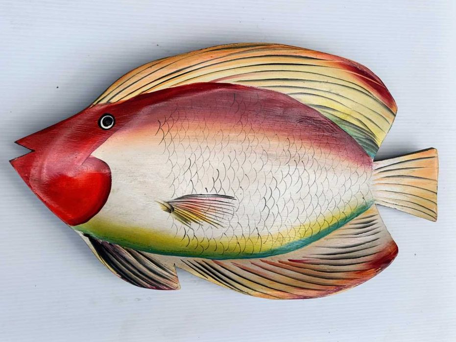 Arte decorativa de parede em madeira pintada à mão artesanato Brasil