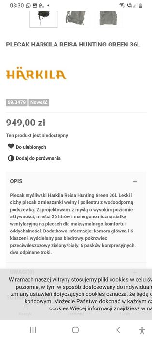 Hakila Reiza Huntig Green nowy plecak
