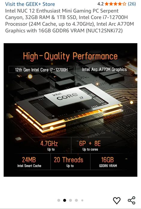 Игровой ПК Комп'ютер Nuc  i7 DDR4 32GB RAM 1TB SSD M.2 Windows 11 Pro