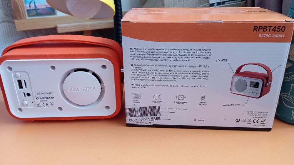 Bluetooth-радіо Sunstech RPBT450BK - НОВЕ